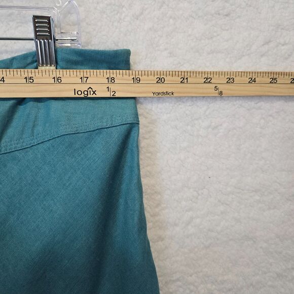 Merona A-Line Skirt Sz 18W Teal Linen Blend Skater Sequin Boho Summer Classic - Picture 6 of 10